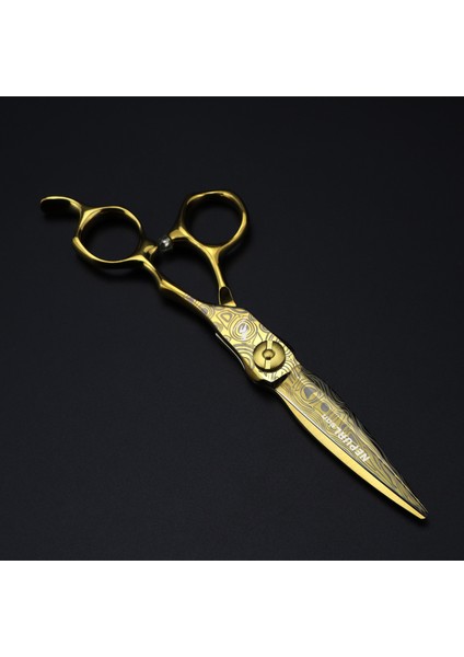 Set Altın Çelik Şam 440C Profesyonel Berber Aletleri Kuaförlük Salonu Saç Kesme Inceltme Makası Seti 6.0 Inç Saç Makas (Yurt Dışından) modelleri