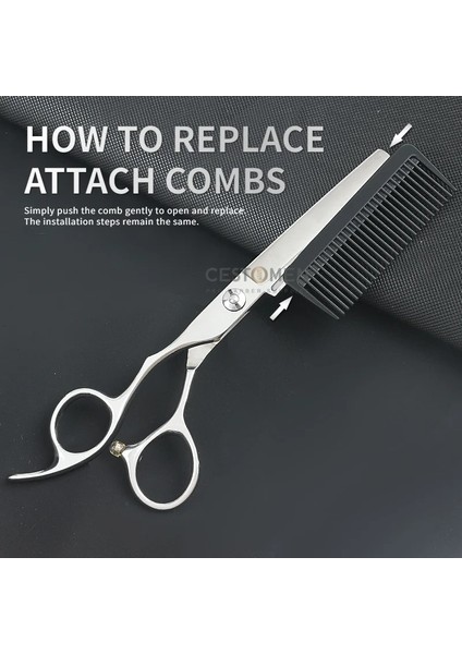 Iki Boyutlu Tarak Yenı Profesyonel Kuaförlük Makas JP440C Çelik 6 Inç 2 In 1 Saç Makas Tarak Saç Kesimi Berber Saç Kesme Makası (Yurt Dışından) modelleri