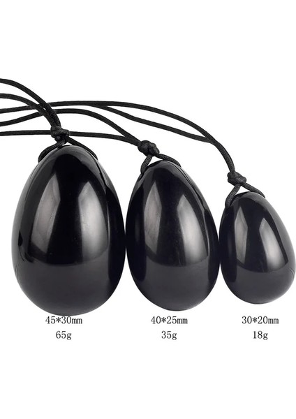 Siyah Set Siyah Obsidyen Yoni Yumurta Doğal Yeşim Masaj Kristal Taş Kegel Egzersiz Vajinal Kas Masajı Ben Wa Topları Masaj Topu (Yurt Dışından) fiyatları