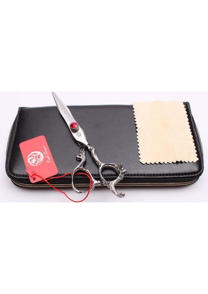 Z9006 Hong C 6y Z9006 6 "japonya 440C Mor Ejderha Profesyonel Keskin Kenar Insan Saç Makas Kuaförlük Kesme Makası Inceltme Makas Seti (Yurt Dışından)