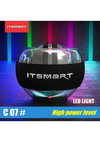 C07 Itsmart LED Kendiliğinden Başlayan Bilek Topu Gyro Powerball Jiroskop Sayaç Kolu ile El Kas Gücü Eğitmen Fitness Ekipmanları (Yurt Dışından)