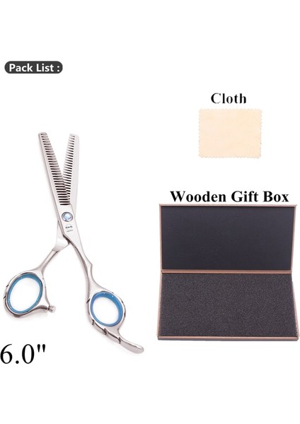 A2001 Yin-6h Çift Taraflı Dişli Berber Makası 5.5 "6.0" Aqıabı Japonya Paslanmaz Profesyonel Kuaförlük Makas Inceltme Makası A2001 (Yurt Dışından) fiyatları