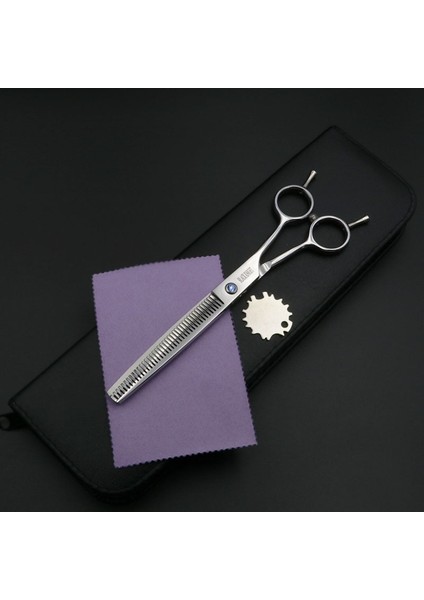 1 Adet Kara Şövalye 7 Inç Profesyonel Evcil Hayvan Saç Makası Kuaförlük Berber Köpek Bakım Inceltme Makası (Yurt Dışından) fırsatları