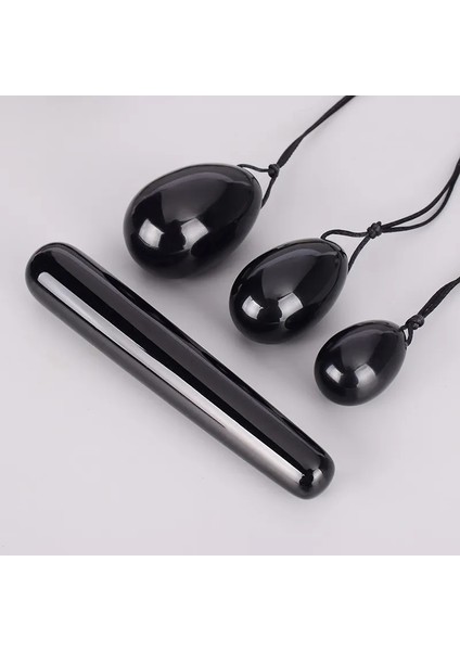 Tip 2 Obsidyen Yoni Yumurta Değnek Seti Doğal Siyah Yeşim Yumurta Kadın Vajinal Kaslar Sıkma Kegel Masaj Topu Yoni Değnek Yeşim Masajı (Yurt Dışından) fiyatları