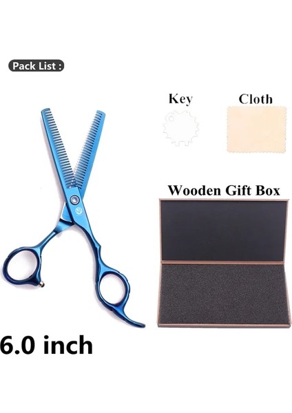 Z2001 Lan T 6h Profesyonel Makas 5.5 "6" Mor Ejderha Paslanmaz Çift Taraflı Mavi Saç Makası Inceltme Oranı 10% - 15% Berber Makası Z2001 (Yurt Dışından)