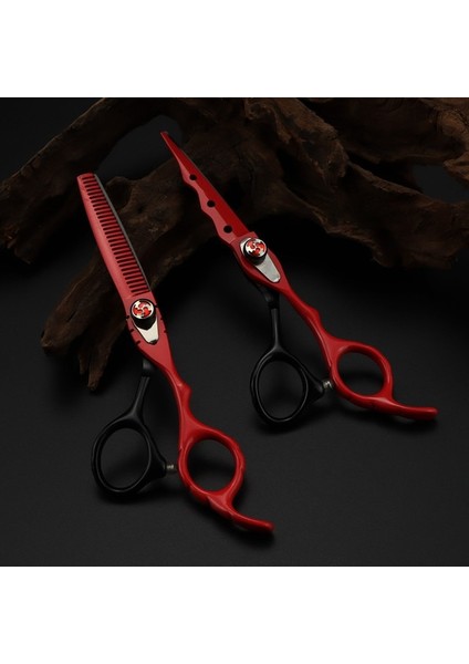 Set Profesyonel Japonya Çelik 6 '' 7 Renk Alev Mücevher Saç Makas Seti Kesme Berber Saç Kesimi Inceltme Makası Kuaförlük Makas (Yurt Dışından)