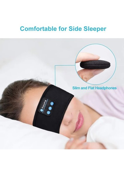 Siyah Kafa Bandı Fone Bluetooth Kulaklık Spor Uyku Bandı Elastik Kablosuz Kulaklıklar Müzik Göz Maskesi Kablosuz Bluetooth Kulaklık Kafa Bandı (Yurt Dışından) indirimleri