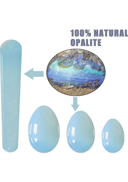 Tip 1 Opalite Yoni Yumurta Yeşim Vajinal Top Seti Doğal Taş Yumurta Yoni Masaj Değnek Kadın Kegel Egzersiz Vajinal Kas Sıkın Egzersiz (Yurt Dışından)