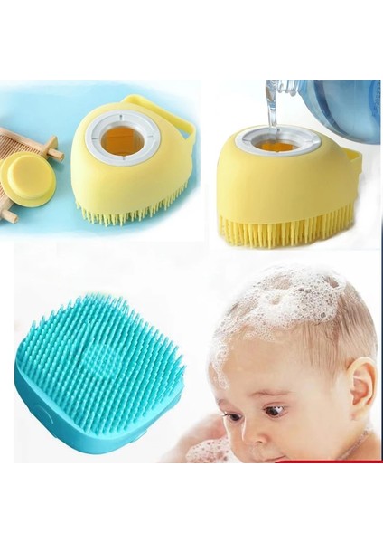 Sarı Silikon Kafa Vücut Saç Derisi Masaj Fırçası Silikon Şampuan Fırçası Saç Yıkama Tarağı Duş Fırçası Banyo Spa Masaj Fırçası Saç Fırçası (Yurt Dışından)