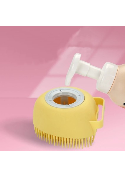Sarı Silikon Kafa Vücut Saç Derisi Masaj Fırçası Silikon Şampuan Fırçası Saç Yıkama Tarağı Duş Fırçası Banyo Spa Masaj Fırçası Saç Fırçası (Yurt Dışından)