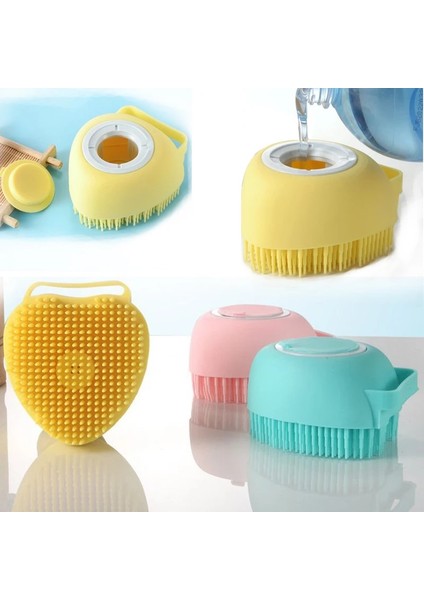 Sarı Silikon Kafa Vücut Saç Derisi Masaj Fırçası Silikon Şampuan Fırçası Saç Yıkama Tarağı Duş Fırçası Banyo Spa Masaj Fırçası Saç Fırçası (Yurt Dışından)
