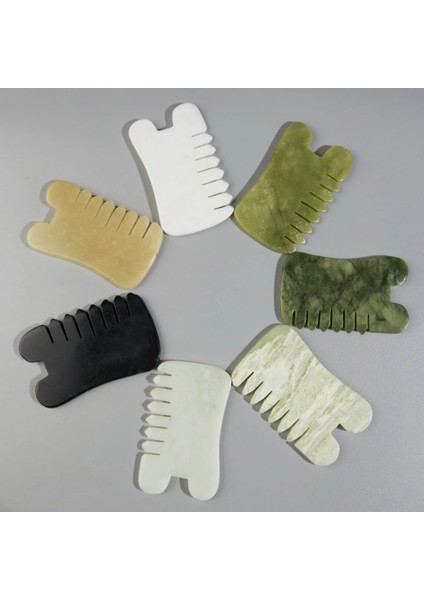 Stil B Hünnap Yeşil Doğal Yeşim Guasha Yüz Kazıyıcı Kafa Masaj Tarak Gua Sha Kazıma Saç Tarak Saç Derisi Bakımı Masaj Aracı Spa Tetik Nokta Terapisi (Yurt Dışından) fiyatları