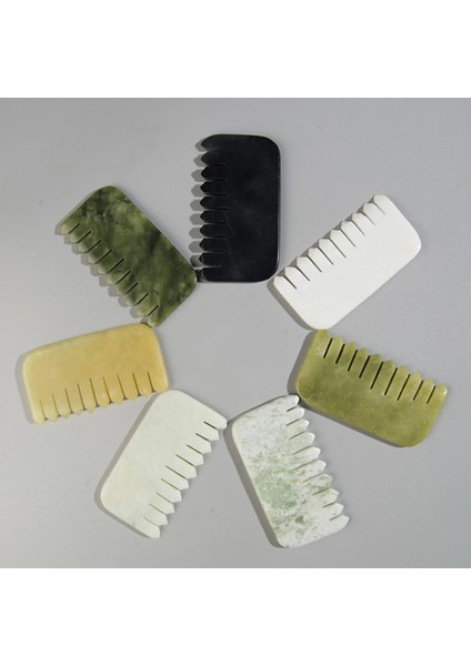 Stil B Hünnap Yeşil Doğal Yeşim Guasha Yüz Kazıyıcı Kafa Masaj Tarak Gua Sha Kazıma Saç Tarak Saç Derisi Bakımı Masaj Aracı Spa Tetik Nokta Terapisi (Yurt Dışından) fırsatları