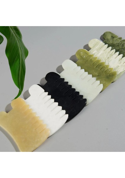 Stil B Hünnap Yeşil Doğal Yeşim Guasha Yüz Kazıyıcı Kafa Masaj Tarak Gua Sha Kazıma Saç Tarak Saç Derisi Bakımı Masaj Aracı Spa Tetik Nokta Terapisi (Yurt Dışından) indirimleri