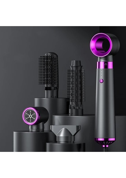 Siyah Au Fiş Saç Kurutma Makinesi 5 In 1 Sıcak Hava Tarak Saç Üfleme Fırçası Profesyonel Fön Makinesi ve Doğrultma Fırçası Elektrikli Saç Maşası Saç Kurutma Makinesi (Yurt Dışından)