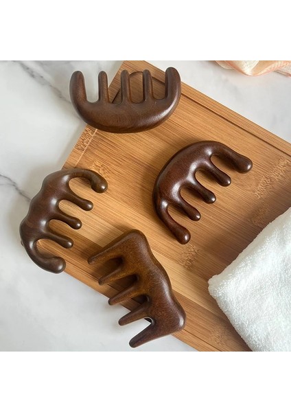 2 Kafa Meridyen Masaj Tarak Yeşil Sandal Ağacı Beş Geniş Diş Tarak Akupunktur Tedavisi Kan Dolaşımı Anti-Statik Pürüzsüz Saç (Yurt Dışından) indirimleri