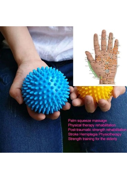 Siyah 7.5 cm Dikenli Masaj Topu El Ayak Vücut Ağrısı Stres Masajı Rölyef Tetik Noktası Sağlık Spor Oyuncak Rastgele Renk (Yurt Dışından)