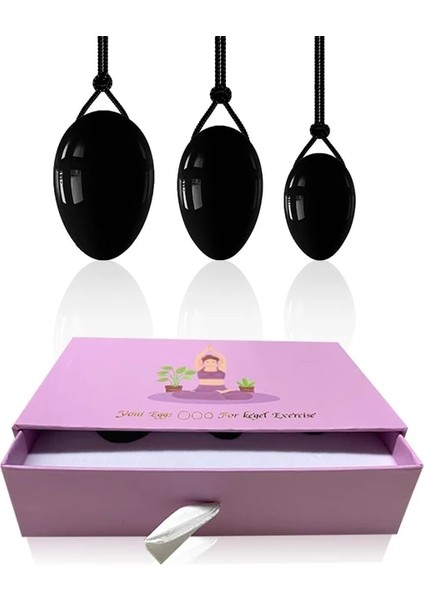 Kutu ile 03 Doğal Masaj Topu Yoni Yumurta Vajinal Yumurta Yeşim Masajı Kadın Kegel Egzersiz Yumurta Yeşim Taş Kasları Vajinal Pelvik Sıkma (Yurt Dışından)