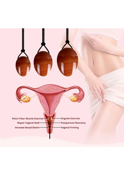 Kutu ile 03 Doğal Masaj Topu Yoni Yumurta Vajinal Yumurta Yeşim Masajı Kadın Kegel Egzersiz Yumurta Yeşim Taş Kasları Vajinal Pelvik Sıkma (Yurt Dışından) fırsatları