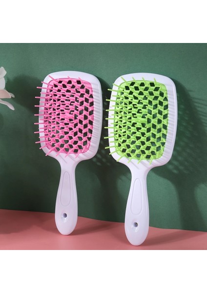 Şeffaf Pembe Geniş Dişler Hava Yastığı Tarak Islak Kuru Saç Dolaşık Açıcı Salon Saç Derisi Masaj Fırçası (Yurt Dışından)