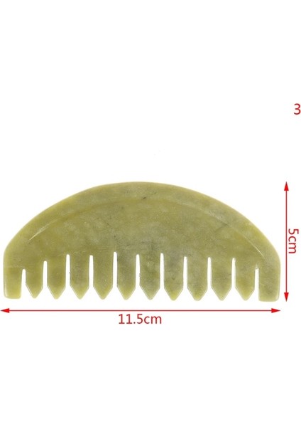 3 Tür Doğal Yeşim Taşı Tarak Guasha Kurulu Tarak Şekli Masaj El Masajı Gevşeme Tarak Sağlık (Yurt Dışından)