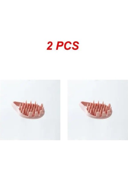Pembe 2 Adet 1/2 Adet Silikon Kafa Kafa Derisi Masaj Fırçası Saç Yıkama Tarağı Şampuan Banyo Spa Relax Duş Fırçası Yorgunluğu Gidermek Kafa Masajı Aracı (Yurt Dışından)