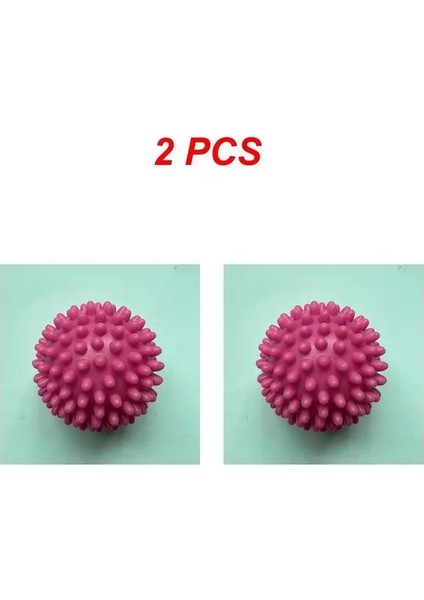 Koyu Pembe Sert 2 Adet Ingıltere Dayanıklı Pvc Çamaşır Topu Dekontaminasyon Anti-Sarma Çamaşır Topu Çevre Koruma Kabarık Giyim Dekontaminasyon Topu (Yurt Dışından)