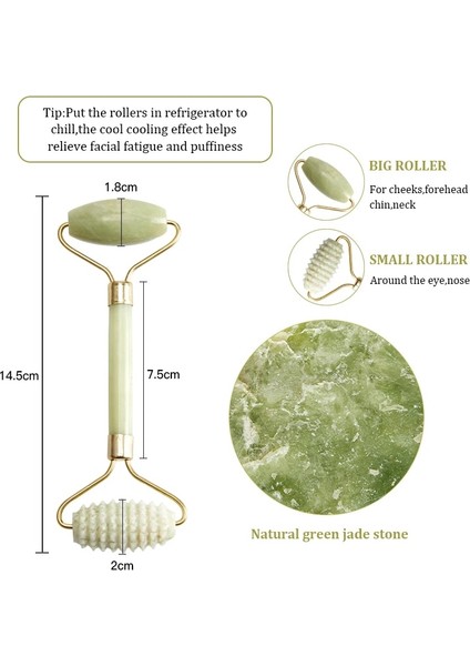 Pıc Olarak Doğal Gua Sha Masaj Yüz Yeşim Rulo Masaj Guasha Kazıyıcı Yüz Guaj Kazıyıcı Yüz Microniddle Rulo Masaj (Yurt Dışından)