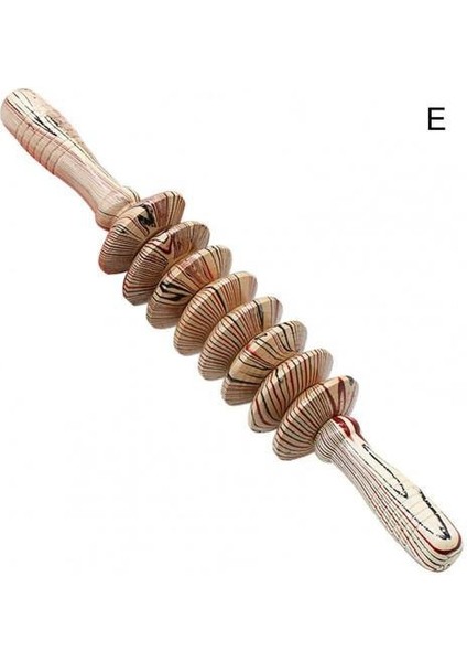 E Vücut Fasya Masajı Kaymaz Sap Ahşap Yivli Dişli Kollar Bacaklar Uyluk Kalçalar Sırt Gevşemesi Için Pürüzsüz Rulo Masajı (Yurt Dışından)