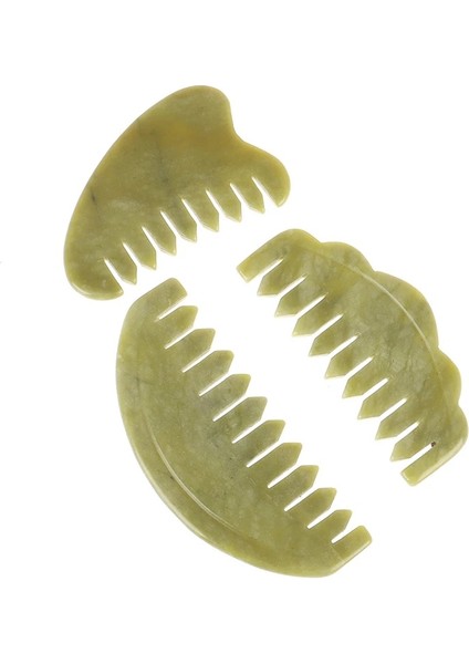 3 Tür Doğal Yeşim Taşı Tarak Guasha Kurulu Tarak Şekli Masaj El Masajı Gevşeme Tarak Sağlık (Yurt Dışından) indirimleri