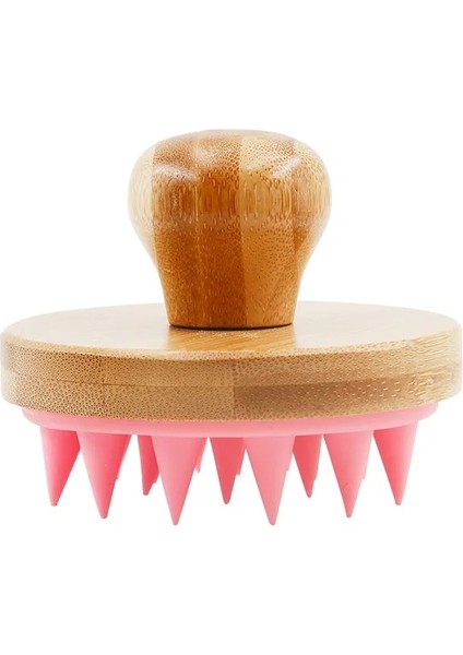 Gül Altın Silikon Saç Derisi Saç Masajı Kafa Derisi Masaj Tarak Bambu Saplı Çok Fonksiyonlu Banyo Duş Şampuanı Saç Yıkama Fırçası (Yurt Dışından) fırsatları