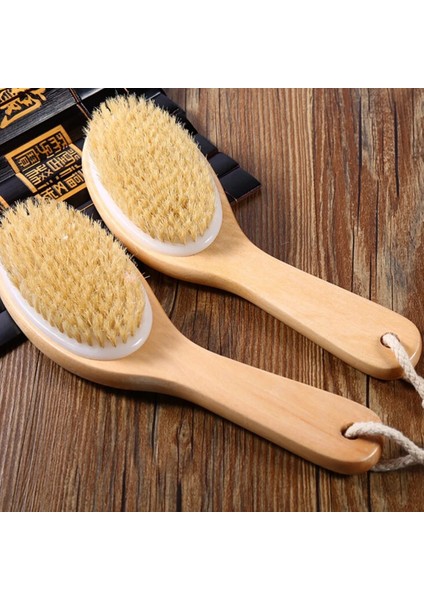25X7 cm Kuru Cilt Ahşap Vücut Fırçası Peeling Doğal Kıl Sırt Fırçası Masaj Banyo Duş Geri Spa Scrubber Kuru Masaj Fırça Araçları (Yurt Dışından) fiyatları