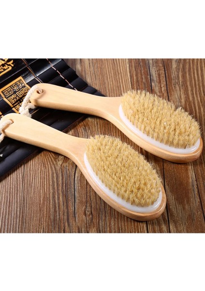 25X7 cm Kuru Cilt Ahşap Vücut Fırçası Peeling Doğal Kıl Sırt Fırçası Masaj Banyo Duş Geri Spa Scrubber Kuru Masaj Fırça Araçları (Yurt Dışından) modelleri
