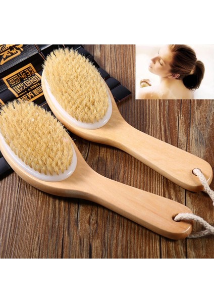 25X7 cm Kuru Cilt Ahşap Vücut Fırçası Peeling Doğal Kıl Sırt Fırçası Masaj Banyo Duş Geri Spa Scrubber Kuru Masaj Fırça Araçları (Yurt Dışından) fırsatları