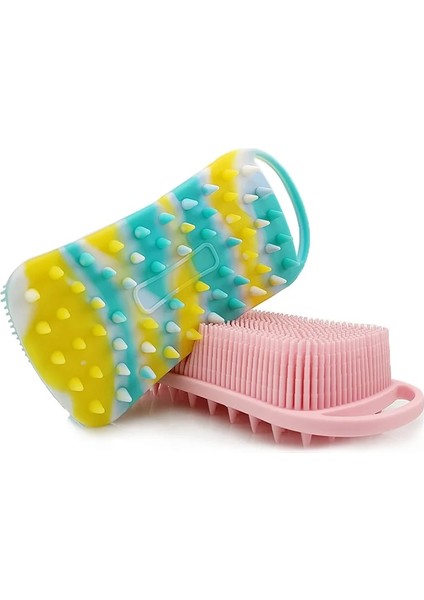 5 Çift Taraflı Yumuşak Silikon Vücut Fırçası Yıkama Banyo Duş Peeling Cilt Bebek Banyo Şampuanı Yüz Masaj Fırçası Için Fit (Yurt Dışından)