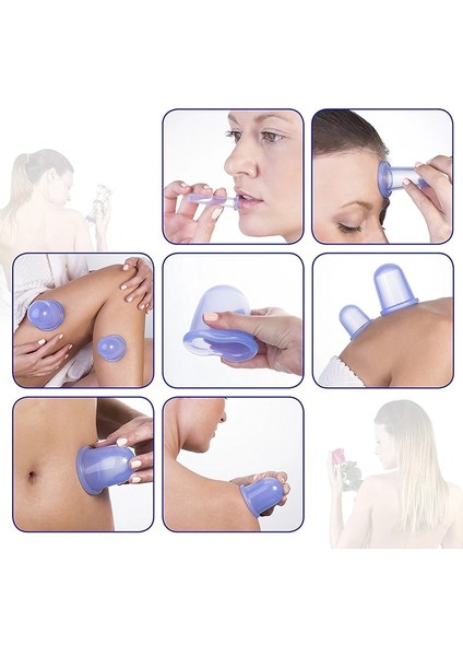 Purple-3-4 2/3 Adet Silikon Masaj Yüz Vücut Spa Çukurluğu Vantuz Anti Selülit Vakum Çukurluğu Kutular Yüz Kaldırma Sırt Masaj Kavanozları (Yurt Dışından)