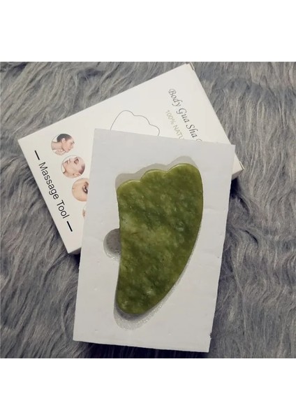 Green-2 Kutulu 100% Doğal Yeşim Taşı Gua Sha Kurulu Masaj Gül Kuvars Guasha Plaka Yeşim Yüz Güzellik Sağlık Masaj Aletleri Yüz Boyun Geri (Yurt Dışından)