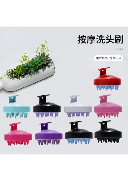 Gül Kırmızı Masaj Şampuan Fırçası Saç Giyinme Aracı Banyo Tarak Saç Derisi Temizleme Yumuşak Silikon Şampuan Fırçası (Yurt Dışından) modelleri