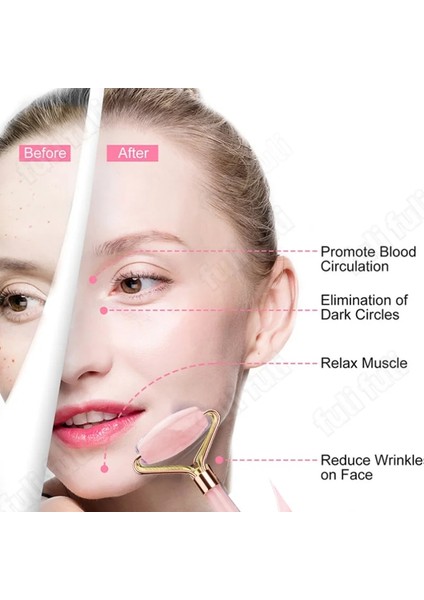 Pıc Olarak Set Gül Kuvars Tozu Kristal Yeşim Rulo Masaj Spa Doğal Pembe El Yapımı Gua Sha Taş Yüz Güzellik Cihazı Yüz Cilt Bakımı Aracı (Yurt Dışından)