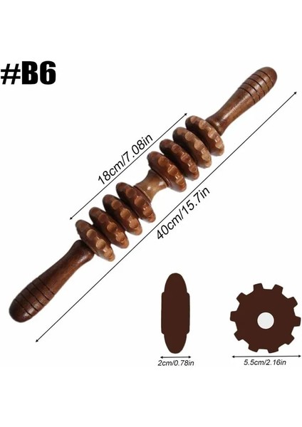 B6 Ahşap Masaj Silindiri Ahşap Terapi Aracı Masaj El Tetik Noktası Sopa Lenfatik Drenaj Anti Selülit Kas Serbest Bırakma (Yurt Dışından)