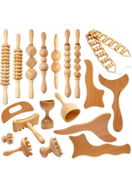 Vücut Gua Sha C Ahşap Terapi Masajı Anti-Selülit Gua Sha Aracı Derin Doku Relax Masaj Vücut Yüz Kaldırma Maderoterapia Rulo (Yurt Dışından)