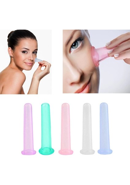 2 Adet Pembe 2 Adet Sağlık Yüz Silikon Kutular Çukurluğu Bardak Kaldırma Masaj Çin Çukurluğu Seti Küçük Mini Göz Kupası Vakum Bardaklar (Yurt Dışından)
