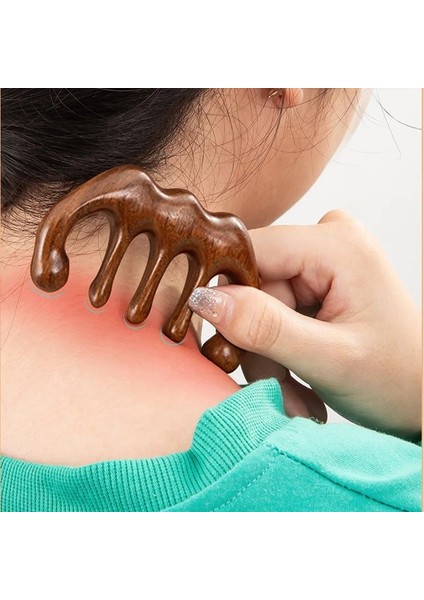 C Ahşap Terapi Masaj Tarak Doğal Sandal Ağacı Tarak Geniş Diş Tarak Spa Gua Sha Saç Derisi Masaj Fırçası Saç Bakımı Meridian Relax Aracı (Yurt Dışından)
