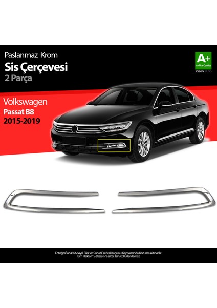 Vw Passat B8 Krom Sis Farı Çerçevesi 2 Parça 2015-2019