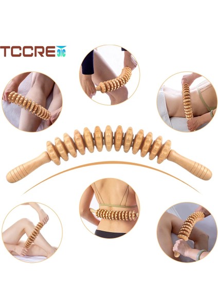 Wood-12 Roller 12 Roller Ahşap Terapi Fasci Masaj Aletleri, Selülit Azaltma ve Kas Gerginliği Için Kavisli Ahşap Masaj Rulo Sopa (Yurt Dışından) fiyatları