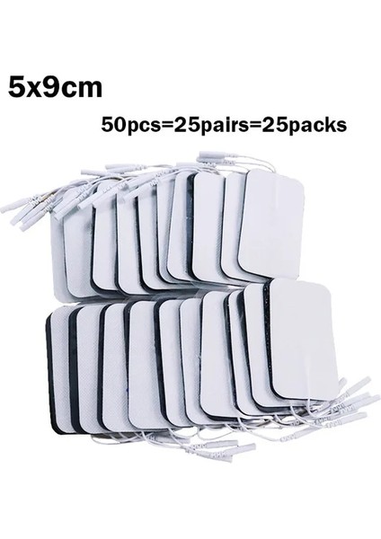5x9 cm 50 Adet 20/50 Adet/9x5 Cm/2mm Fiş Yeniden Kullanılabilir Onlarca Elektrot Pedi Darbe Dijital Akupunktur Terapi Masajı/elektrikli Kas Stimülatörü (Yurt Dışından)