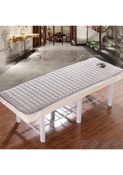 Gri Ince W Delikli Kare 180CM60CM Delikli Masaj Masası Yatağı, Güzellik Salonu Pedi, Kaymaz Yastık, Kuzu Kadife Kalınlaştırma (Yurt Dışından)