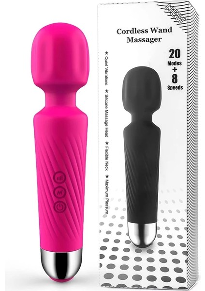 Rose Akülü Değnek Masajı 8 Hız ve 20 Mod Kas Gerginliği Stres Giderici Sağlık Için El Kişisel Boyun Omuz Masajı (Yurt Dışından)