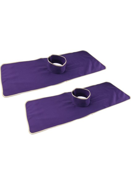 2 Adet Yeniden Kullanılabilir Masaj Yatağı Dövme Masa Örtüsü Ped Mat Yüz Delikli Mor (Yurt Dışından)