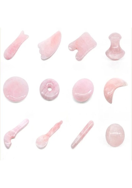 11 Doğal Gül Kuvars Yeşim Gua Sha Taş Kurulu Masaj Gua Sha Kazıyıcılar Kurulu Plaka Yeşim Yüz Masaj Aracı Yüz Boyun Geri Vücut (Yurt Dışından) modelleri